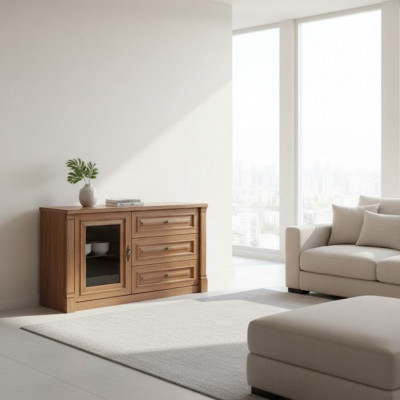 Kommoden Héich Schrëft Säit Niddereg Board Kommoden Designer Edel Luxus Schief Holz