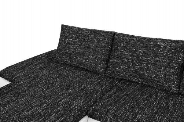 Modern Ecksofa am Design L-Form Bettfunktioun Couch Lieder Textil Sofaen Nei