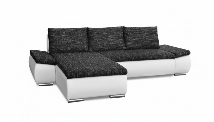 Modern Ecksofa am Design L-Form Bettfunktioun Couch Lieder Textil Sofaen Nei