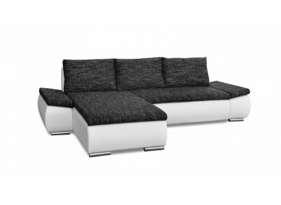 Modern Ecksofa am Design L-Form Bettfunktioun Couch Lieder Textil Sofaen Nei