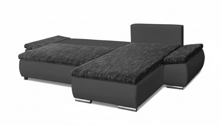 Design Eckcouch Schlofcouch Bettfunktioun Canapé Lieder Stoff Plooschter Canapéen