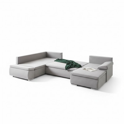 Stoff U-Form Canapé Wohnlandschaft Ecksofa Garnitur Design Modern Sofa