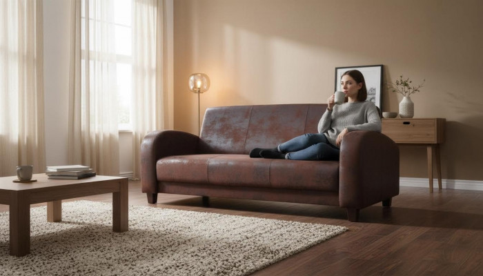 Ledercouch Sofasett Deko 3+2+1 Sëtz Set Garnitur Polsterdivan Canapé