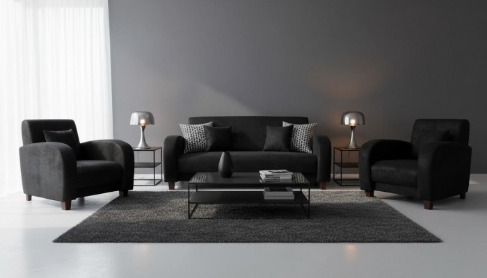 Sofagarnitur Modern 321 Sëtzer Ledersofa Couch Wunnlandschaft Garnitur