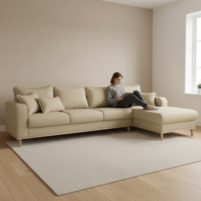U-Form Canapé Wunnlandschaft Eckcanapé Garnitur Modern Design Canapé Textil