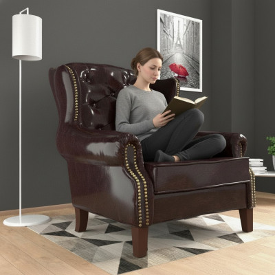Design Still Lieder Luxus Fernseh Relax Canapé 1 Sëtzer Sofa Lounge Club