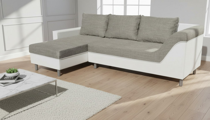 Ecksofa L-Form Ledersofa Canapé Wohnlandschaft Garnitur Design Modern Ecksofa
