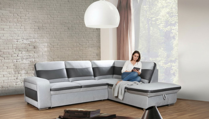 Eckcanapé Eckwahl Lieder Stoff Polster Textil Bett Këscht Canapé Sofa Eck