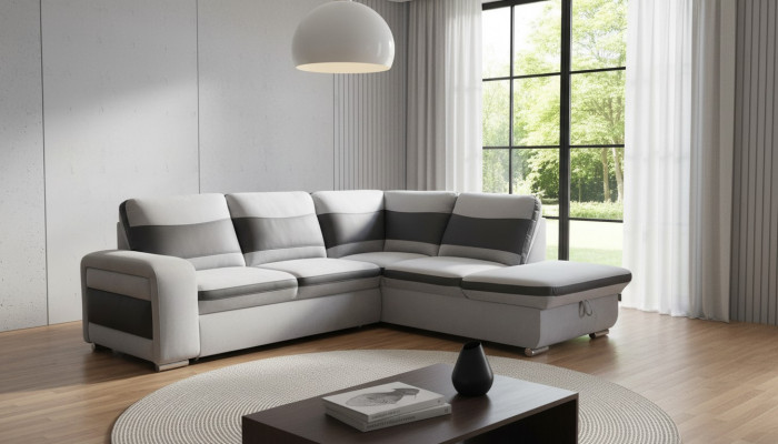 Eckcanapé Eckwahl Lieder Stoff Polster Textil Bett Këscht Canapé Sofa Eck