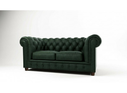 Chesterfield Luxus 2 Sëtzer Couch Polstersofa Stoff Couchen Garnitur Nei