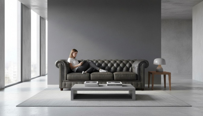 Dräisëtzer Chesterfield 3 Sëtzer Sofa Polster Couch Sitz Garnitur 3er Couchen
