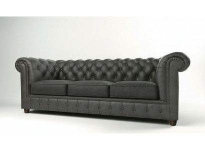 Dräisëtzer Chesterfield 3 Sëtzer Sofa Polster Couch Sitz Garnitur 3er Couchen