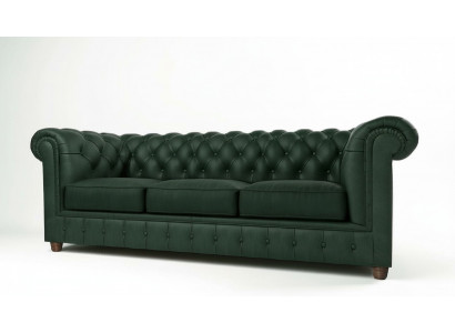 Chesterfield Canapé Sofa Polster 3 Sëtzer Canapéen Sëtz Garnitur Sofanen Gréng