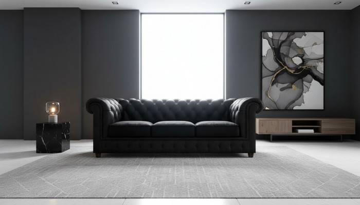 Designer Sofa 3 Sëtzer Chesterfield Canapé Polster Sofas Dräisëtzer Couchen Sëtz
