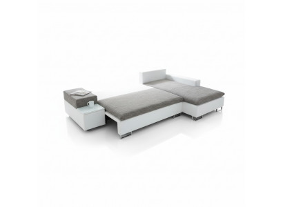 Schlofsofa Design Ecksofa L-Form Bettfunktioun Textil Canapé Sofaen Stoff