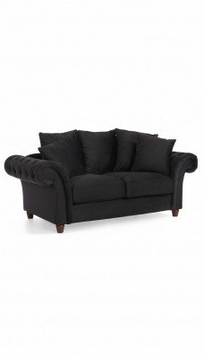 Design Sofa 2-Sëtz Chesterfield Stoff Couch Sofa Polster Sofas Zweesëtzer Nei