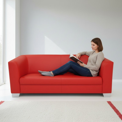 Sofa 3 Sëtzer Design Sofaen Polster Couchen Relax Lieder Modern Dräi-Sëtzer Nei