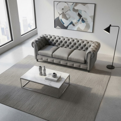 Designer-Sofa 3-Sëtzer Chesterfield Couch Polstersofas Couchen Dräisëtzer-Sëtz