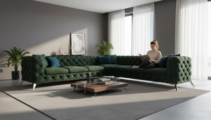 Chesterfield Design Eckssofa Sofa Couch Design Couchen Polster Ecks-Garnitur