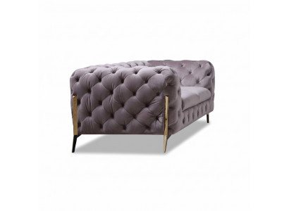Design Chesterfield Canapé 2-Sétzer Couch Polster Textil Canapéen Samt Neit Zweesëtzer