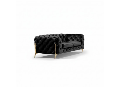 Design Chesterfield Sofa 2-Sëtzer Couch Samtpolster Textil Sofas Zweisëtzer Nei