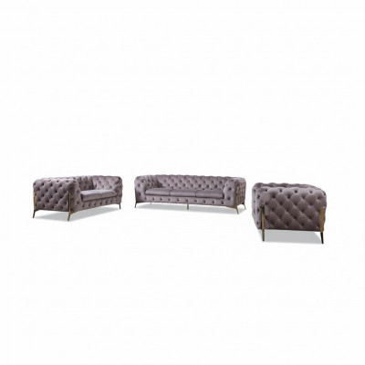 Designer Chesterfield Canapé-Set Sofa Canapé Polsterset 321 Sëtzgrupp Nei