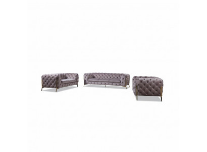 Designer Chesterfield Canapé-Set Sofa Canapé Polsterset 321 Sëtzgrupp Nei