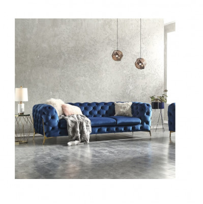 Chesterfield Canapé-Set Sofa Couch Polster 3 2 1 Sëtzer Lieder Canapéen Stoff Neij