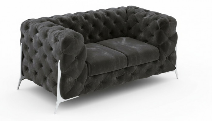 Chesterfield Canapé 2 Sëtzer Polster Sëtz Stoff Textil Canapéë Lieder Sofaen Canapé