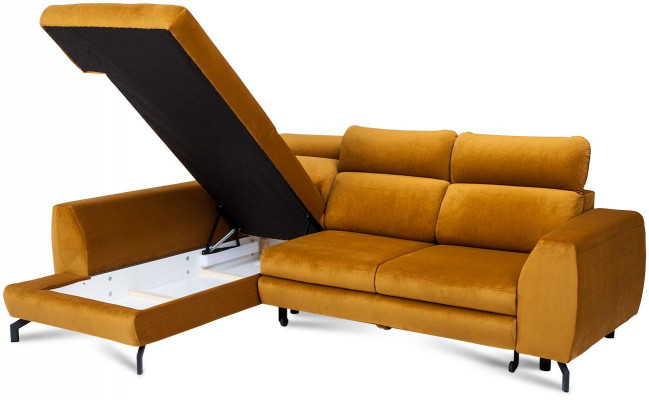 Eckcouch Design Schlofcouch Mat Bettfunktioun Textilpolster Sofas Mat Bettkascht