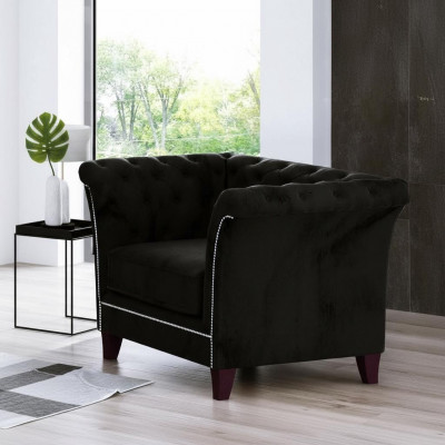Chesterfield Fauteuil Canapé Polster 1 Sëtz Samt Design Canapéen Deko Sofaen