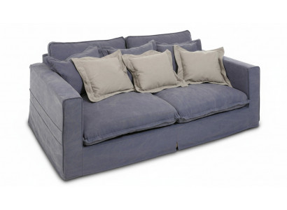 Sofa 3 Sëtzer Stoffssofen Luxus Couche Couchen grouss Këssen Lümmel 240cm