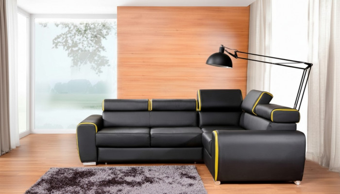 Design Ecksofa L-Form Schloffunktion Couch Lieder Textil Sofas Couchen