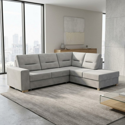 Design Ecksofa L-Form Bettfunktioun Couch Lieder Textil Sofae Eckcouch