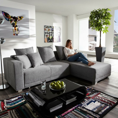 Eckcouch L Form Couch Sofa Polster Sofas Wunnlandschaft Stoffséik Hocker Couchen