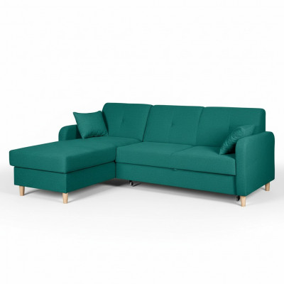 Schlofsofa Design Ecksofa L-Form Bett Couch Textil Sofas Stoff Schloffunktioun