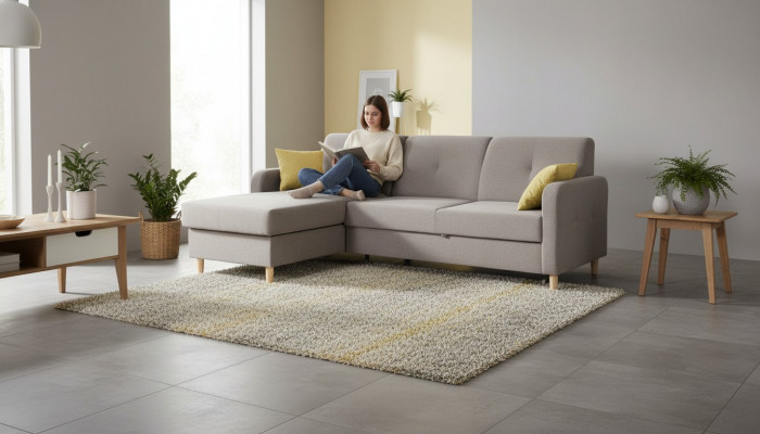 Eckcouch L-Form Couch Design Polster Modern Textil Schlofffunktion Gro Stoff