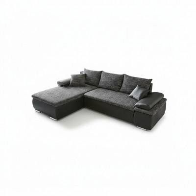 Ecksofa L-Form Sofa Canapé Design Schloofcanapé Polster Bettfunktioun Textil