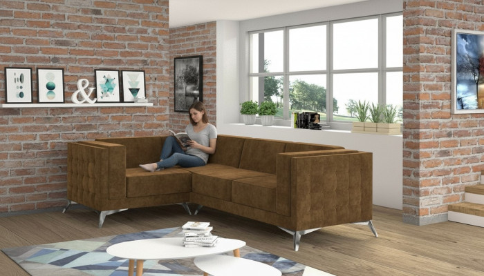 Stoff L-Form Couch Wunnlandschaft Ecksofa Garnitur Modern Design Sofa
