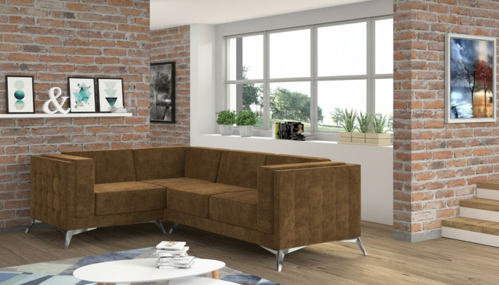Stoff L-Form Couch Wunnlandschaft Ecksofa Garnitur Modern Design Sofa