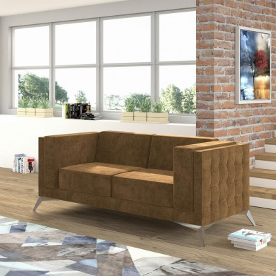 Chesterfield Polster Canapé Stoff Canapéen Sofa Sëtz Garnitur Zweesëtzer 2 Sëtzer