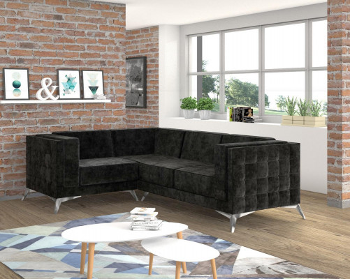 L-Form Canapé Wunnlandschaft Ecksofa Garnitur Modern Design Sofa Textil Stoff nei