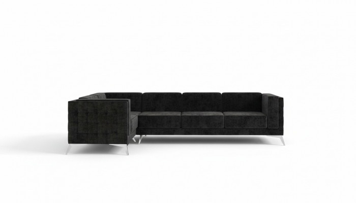 Chesterfield Ecksofa L-Form Stoff Design Canapé Polster Sëtz Textil Canapé Eck Nei