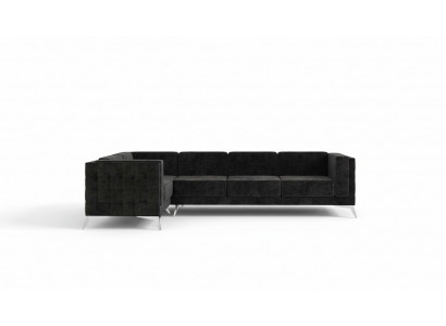 Chesterfield Ecksofa L-Form Stoff Design Canapé Polster Sëtz Textil Canapé Eck Nei