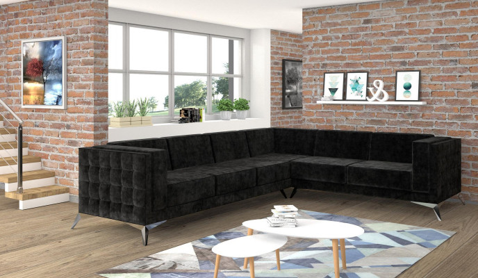 Ecksofa Chesterfield Sofa Polstersuite Canapé Wunnlandschaft L-Form Design Nei