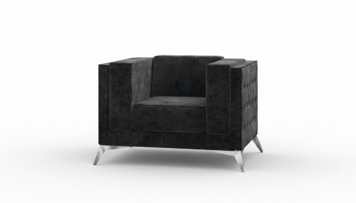 Chesterfield Fauteuil Canapé 1 Sëtz Sofa Textil Stoff Canapéen Polster Nei