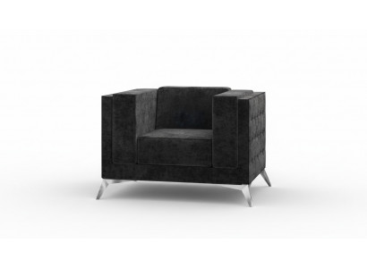 Chesterfield Fauteuil Canapé 1 Sëtz Sofa Textil Stoff Canapéen Polster Nei