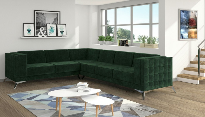 Stoff L-Form Canapé Wunnlandschaft Ecksofa Garnitur Design Modern Sofa Modern Nei