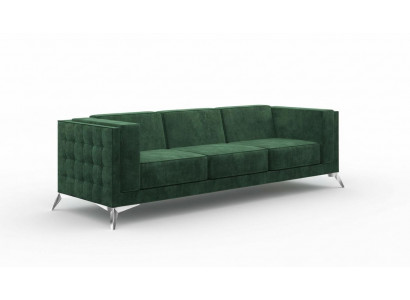 Dräisëtzer 3-Sëtzer Canapé Polstersofa Textilstoff Chesterfield Canapé Garnitur