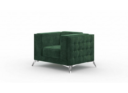 Chesterfield Fauteuil 1-Sëtz Couchen Polster Nei Fernseh Sofa Textil Stoff